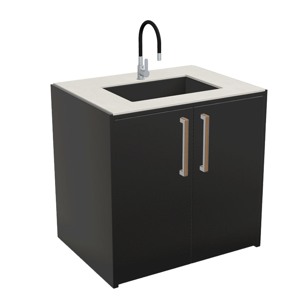 Brabura Outdoor Sink Iron Frost Cabinet